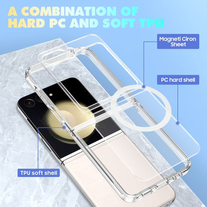 For Samsung Galaxy Z Flip6 5G MagSafe Transparent Shockproof PC Folding Phone Case - Galaxy Z Flip6 5G Cases by buy2fix | Online Shopping UK | buy2fix