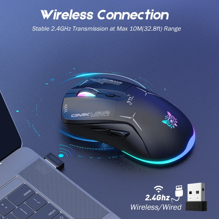 ONIKUMA CW917 RGB 4800DPI Dual Mode Wired + 2.4GHz Wireless Mouse(Black) - Wireless Mice by ONIKUMA | Online Shopping UK | buy2fix