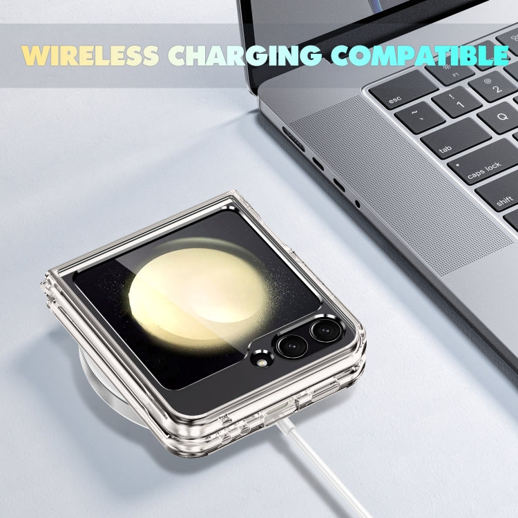 For Samsung Galaxy Z Flip6 / Flip7 FE MagSafe Transparent PC Folding Phone Case with Ring Holder by buy2fix