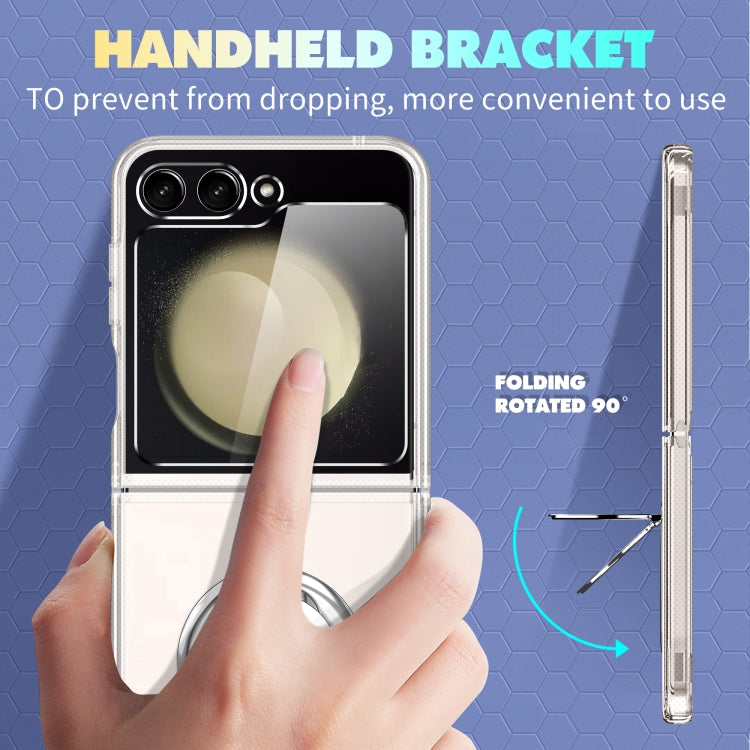 For Samsung Galaxy Z Flip6 / Flip7 FE MagSafe Transparent PC Folding Phone Case with Ring Holder by buy2fix