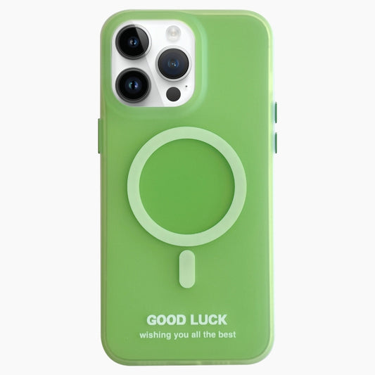 For iPhone 14 Pro Max Double-Layer Frosted IMD Macaron Color MagSafe Phone Case(Green) by buy2fix