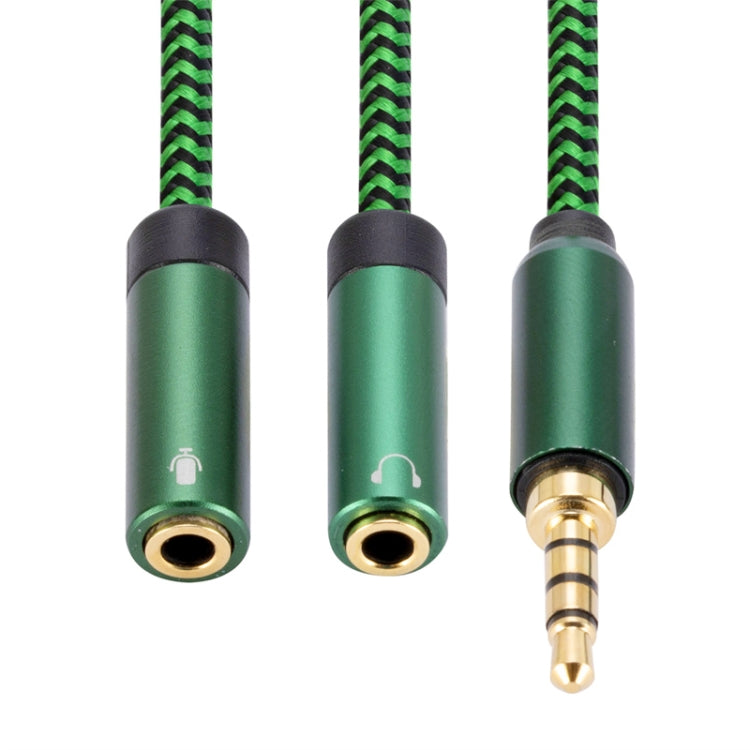 3.5mm Male to Dual 3.5mm Audio + Microphone 2 in 1 Audio Adapter Cable, Length:1m(Green) - Video & Audio Cable by imak | Online Shopping UK | buy2fix