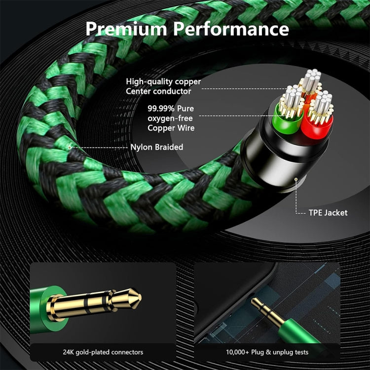 3.5mm Male to Dual 3.5mm Audio + Microphone 2 in 1 Audio Adapter Cable, Length:2m(Green) - Video & Audio Cable by imak | Online Shopping UK | buy2fix