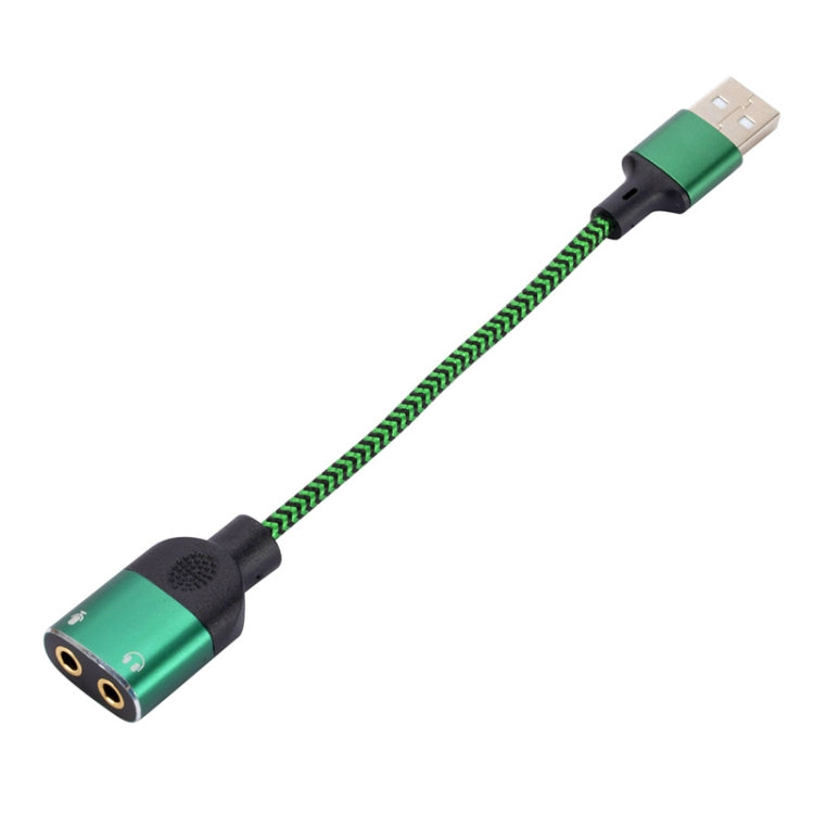 USB-A to Dual 3.5mm Integrated Style Audio Adapter Cable, Length:1m(Green) - Video & Audio Cable by buy2fix | Online Shopping UK | buy2fix