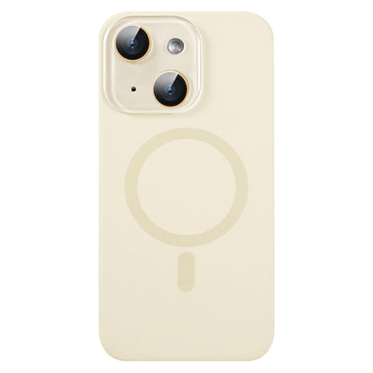 For iPhone 15 MagSafe Liquid Silicone Full Coverage Phone Case with Lens Film(White) - iPhone 15 Cases by buy2fix | Online Shopping UK | buy2fix