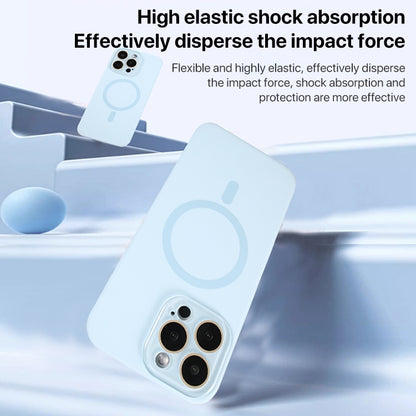 For iPhone 13 MagSafe Liquid Silicone Full Coverage Phone Case with Lens Film(White) - iPhone 13 Cases by buy2fix | Online Shopping UK | buy2fix