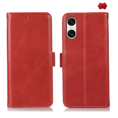 For Sony Xperia 10 VI Magnetic Crazy Horse Texture Genuine Leather RFID Phone Case(Red) - Sony Cases by buy2fix | Online Shopping UK | buy2fix