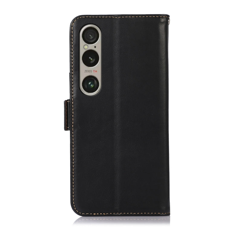 For Sony Xperia 1 VI Magnetic Crazy Horse Texture Genuine Leather RFID Phone Case(Black) - Sony Cases by buy2fix | Online Shopping UK | buy2fix