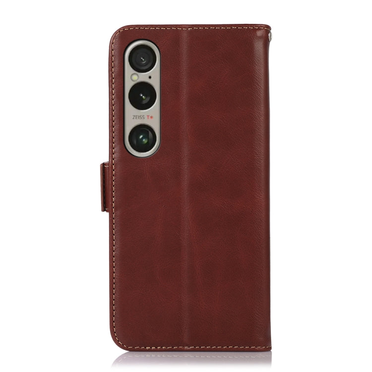 For Sony Xperia 1 VI Magnetic Crazy Horse Texture Genuine Leather RFID Phone Case(Brown) - Sony Cases by buy2fix | Online Shopping UK | buy2fix