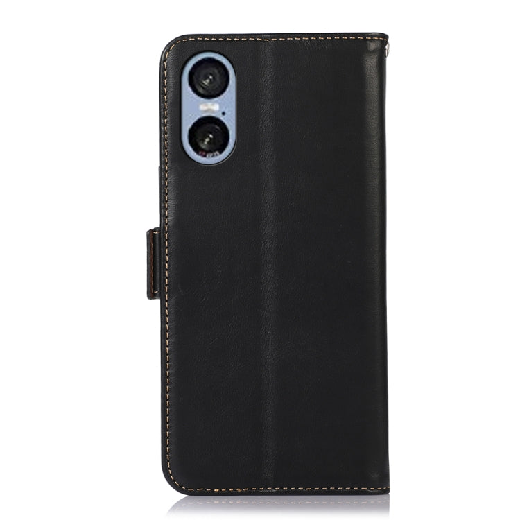 For Sony Xperia 5 VI Magnetic Crazy Horse Texture Genuine Leather RFID Phone Case(Black) - Sony Cases by buy2fix | Online Shopping UK | buy2fix