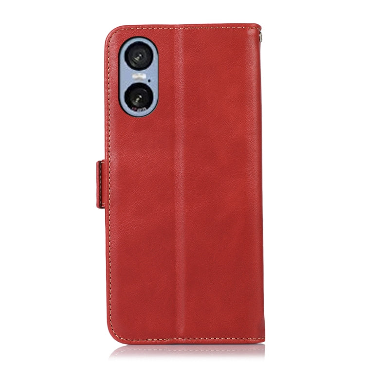 For Sony Xperia 5 VI Magnetic Crazy Horse Texture Genuine Leather RFID Phone Case(Red) - Sony Cases by buy2fix | Online Shopping UK | buy2fix