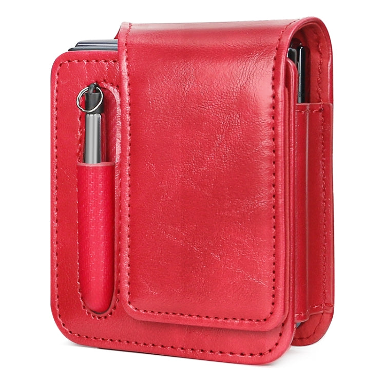 For Samsung Galaxy Z Flip 3 / 4 / 5 / 6 VIETAO Retro Thinking Series PU Shockproof Phone Bag, Without Pen(Red) - Galaxy Z Flip5 Cases by VIETAO | Online Shopping UK | buy2fix