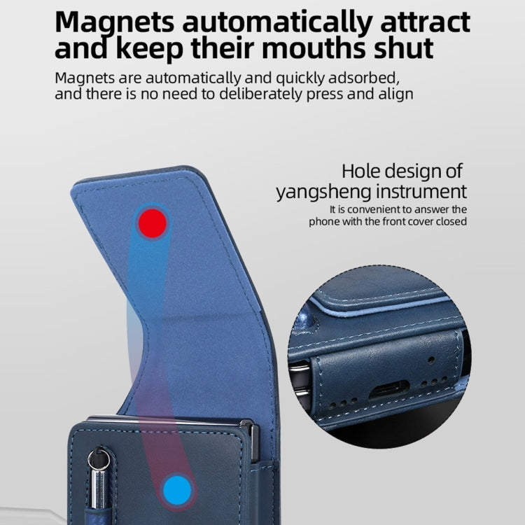 For Samsung Galaxy Z Flip 3 / 4 / 5 / 6 VIETAO Retro Thinking Series PU Shockproof Phone Bag, Without Pen(Green) - Galaxy Z Flip5 Cases by VIETAO | Online Shopping UK | buy2fix