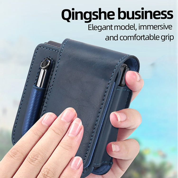 For Samsung Galaxy Z Flip 3 / 4 / 5 / 6 VIETAO Retro Thinking Series PU Shockproof Phone Bag, Without Pen(Green) - Galaxy Z Flip5 Cases by VIETAO | Online Shopping UK | buy2fix