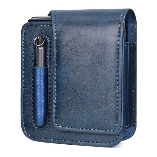 For Samsung Galaxy Z Flip 3 / 4 / 5 / 6 VIETAO Retro Thinking Series PU Shockproof Phone Bag, Without Pen(Blue) - Galaxy Z Flip5 Cases by VIETAO | Online Shopping UK | buy2fix