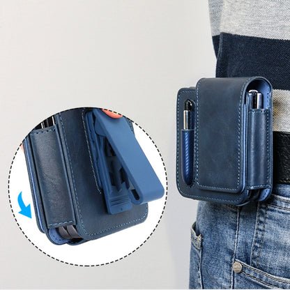 For Samsung Galaxy Z Flip 3 / 4 / 5 / 6 VIETAO Retro Thinking Series PU Shockproof Phone Bag, Without Pen(Blue) - Galaxy Z Flip5 Cases by VIETAO | Online Shopping UK | buy2fix