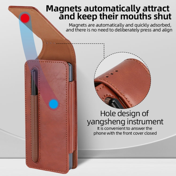 For Samsung Galaxy Z Fold 3 / 4 / 5 / 6 VIETAO Retro Thinking Series PU Shockproof Phone Bag, Without Pen(Red) - Galaxy Z Fold5 Cases by VIETAO | Online Shopping UK | buy2fix