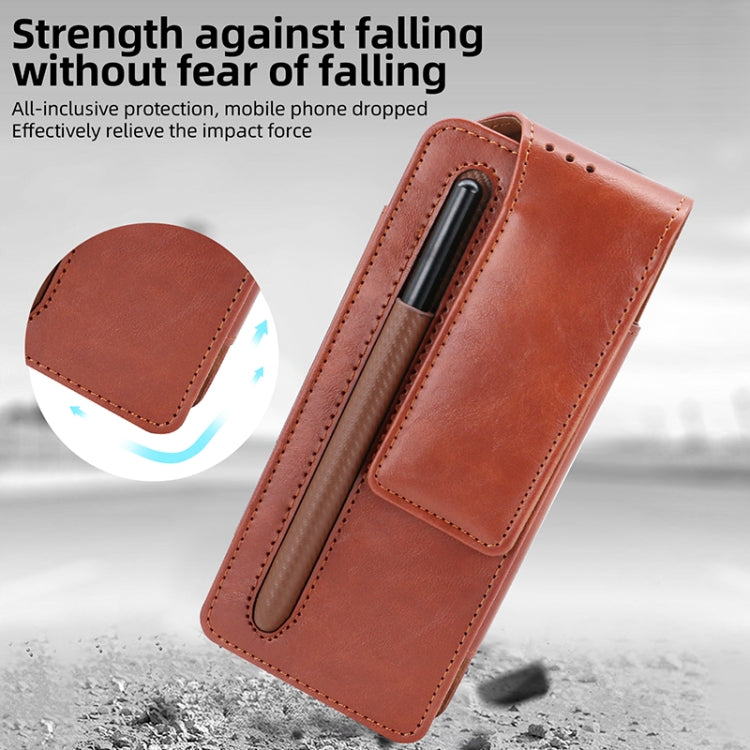 For Samsung Galaxy Z Fold 3 / 4 / 5 / 6 VIETAO Retro Thinking Series PU Shockproof Phone Bag, Without Pen(Red) - Galaxy Z Fold5 Cases by VIETAO | Online Shopping UK | buy2fix