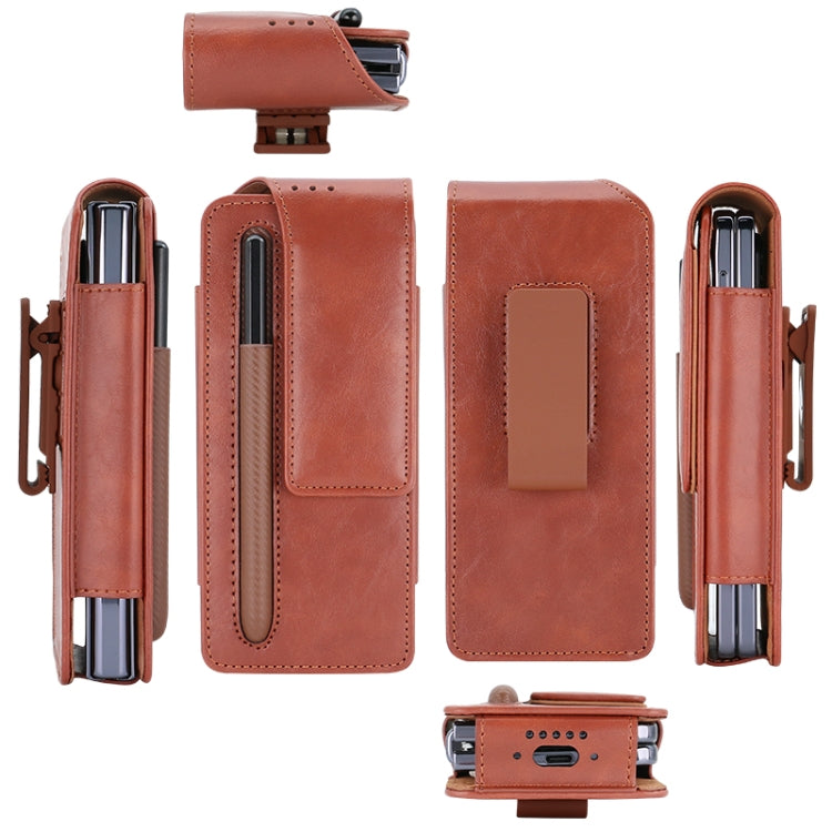 For Samsung Galaxy Z Fold 3 / 4 / 5 / 6 VIETAO Retro Thinking Series PU Shockproof Phone Bag, Without Pen(Brown) - Galaxy Z Fold5 Cases by VIETAO | Online Shopping UK | buy2fix