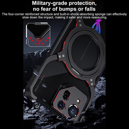 For Asus ROG Phone 8 / 8 Pro Mechanical Arm Borderless MagSafe Holder Metal Phone Case(Black Silver) - ASUS Cases by buy2fix | Online Shopping UK | buy2fix