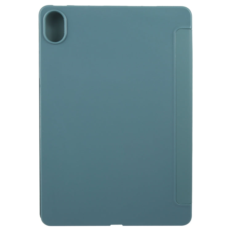 For Huawei MatePad 11.5 S GEBEI 3-folding Holder Shockproof Flip Leather Tablet Case(Dark Green) - Huawei by GEBEI | Online Shopping UK | buy2fix