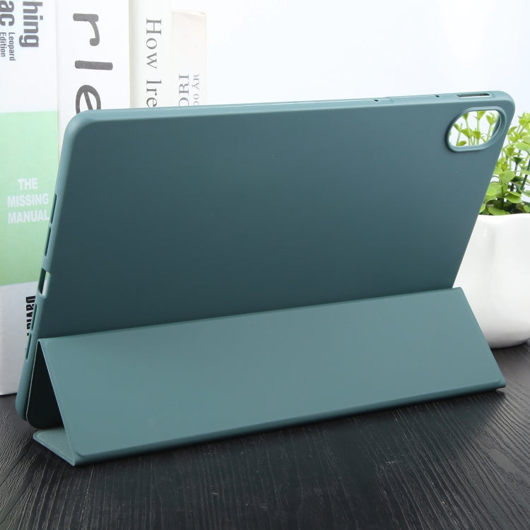 For Huawei MatePad 11.5 S GEBEI 3-folding Holder Shockproof Flip Leather Tablet Case(Dark Green) - Huawei by GEBEI | Online Shopping UK | buy2fix