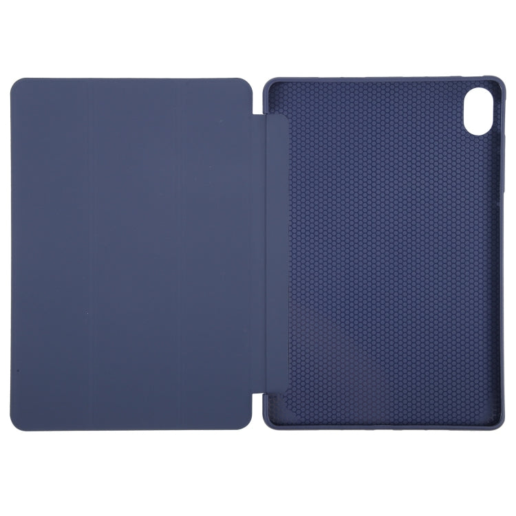 For Huawei MatePad 11.5 S GEBEI 3-folding Holder Shockproof Flip Leather Tablet Case(Dark Blue) - Huawei by GEBEI | Online Shopping UK | buy2fix