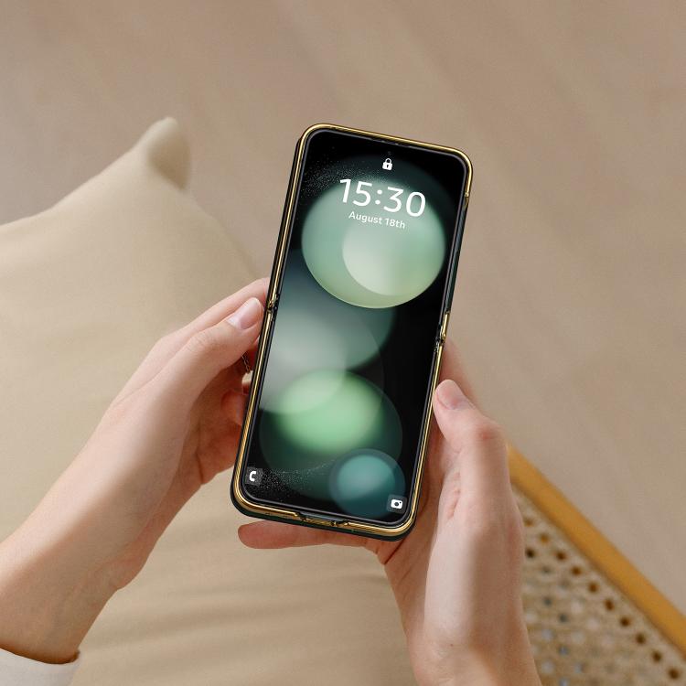 For Samsung Galaxy Z Flip6 VIETAO Integrated Embossed Pattern Full Coverage Phone Case with Wrist Strap(Green) - Galaxy Z Fold6 5G Cases by VIETAO | Online Shopping UK | buy2fix