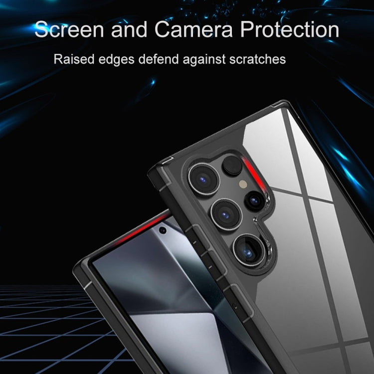 For Samsung Galaxy S25 Ultra 5G Acrylic+TPU Transparent Shockproof Phone Case(Black) by buy2fix