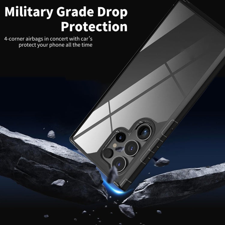 For Samsung Galaxy S25 Ultra 5G Acrylic+TPU Transparent Shockproof Phone Case(Black) by buy2fix