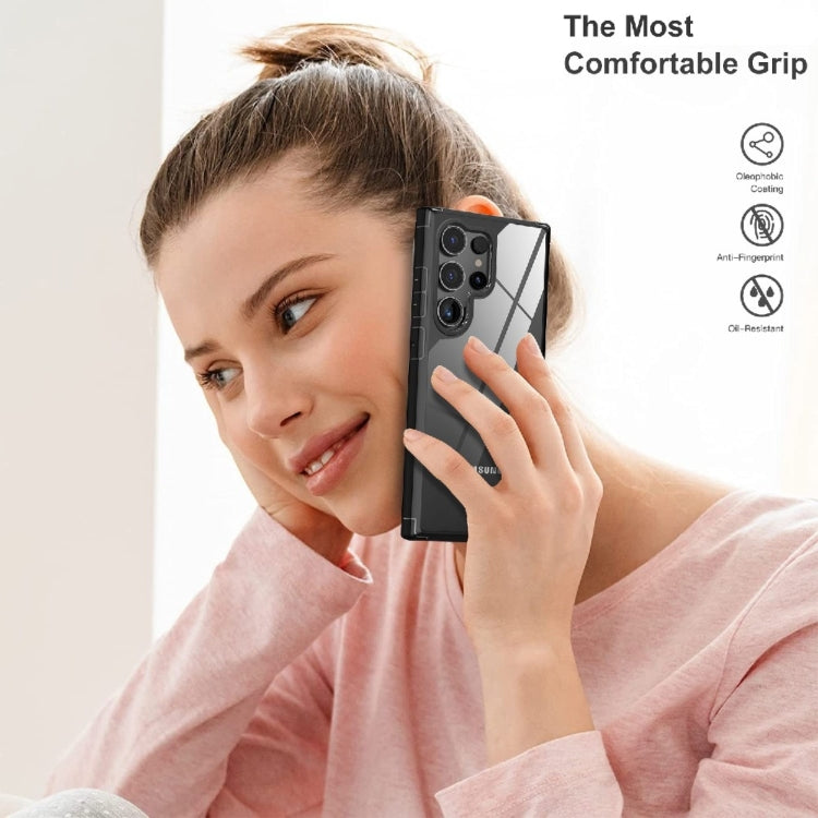 For Samsung Galaxy S25 Ultra 5G Acrylic+TPU Transparent Shockproof Phone Case(Black) by buy2fix