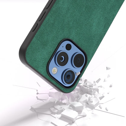 For iPhone 16 Pro Black Frame PU Leather Full Coverage Phone Case(Green) - iPhone 16 Pro Cases by buy2fix | Online Shopping UK | buy2fix