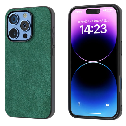 For iPhone 16 Pro Max Black Frame PU Leather Full Coverage Phone Case(Green) - iPhone 16 Pro Max Cases by buy2fix | Online Shopping UK | buy2fix