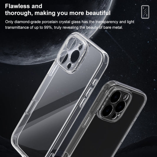 For iPhone 16 Plus Four Corner Airbag Transparent Glass Phone Case by buy2fix
