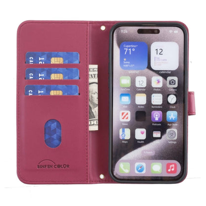 For iPhone 16 Pro Square Texture Leather Phone Case(Red) - iPhone 16 Pro Cases by buy2fix | Online Shopping UK | buy2fix