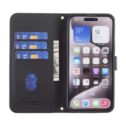 For iPhone 16 Pro Square Texture Leather Phone Case(Black) - iPhone 16 Pro Cases by buy2fix | Online Shopping UK | buy2fix