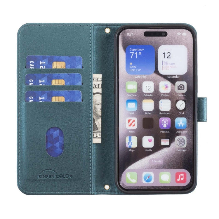 For iPhone 16e Square Texture Leather Phone Case(Green) by buy2fix