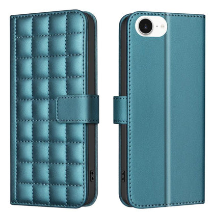 For iPhone 16e Square Texture Leather Phone Case(Green) by buy2fix