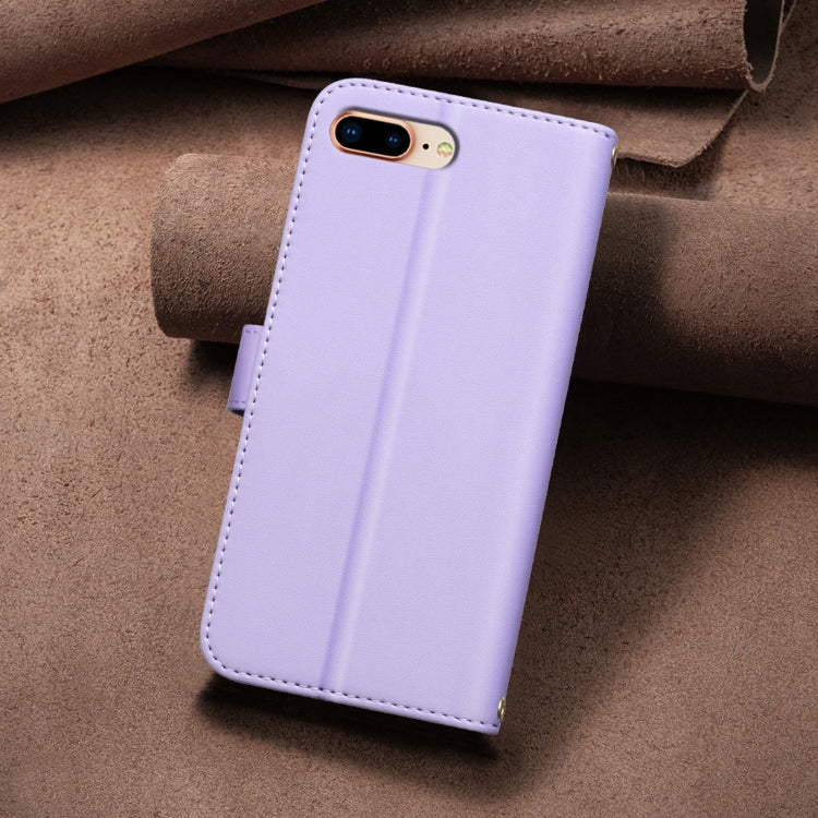 For iPhone 16e Square Texture Leather Phone Case(Purple) by buy2fix