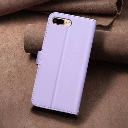 For iPhone 16e Square Texture Leather Phone Case(Purple) by buy2fix