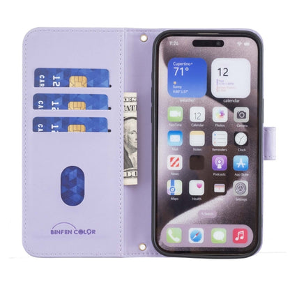 For iPhone 16e Square Texture Leather Phone Case(Purple) by buy2fix
