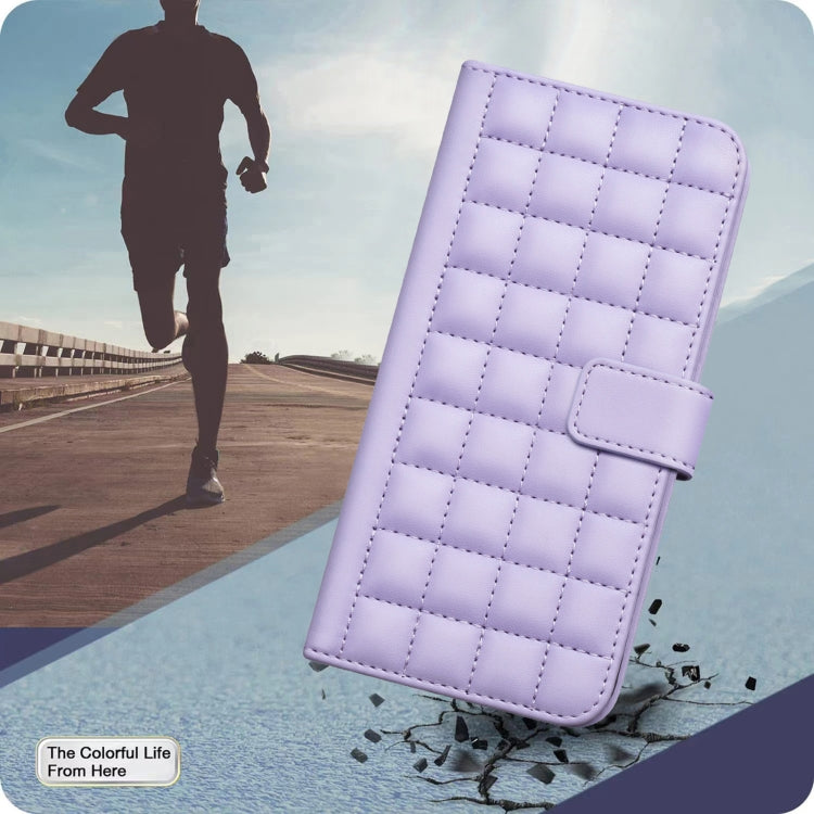 For iPhone 16e Square Texture Leather Phone Case(Purple) by buy2fix