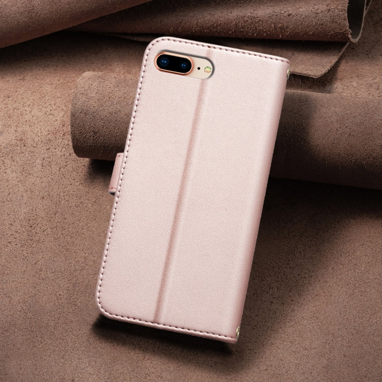 For iPhone 16e Square Texture Leather Phone Case(Rose Gold) by buy2fix