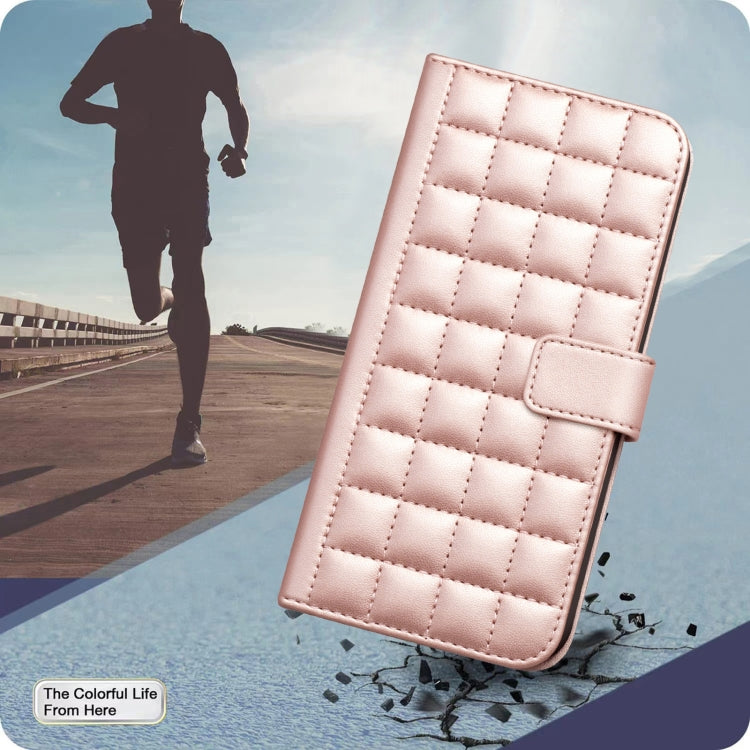 For iPhone 16e Square Texture Leather Phone Case(Rose Gold) by buy2fix