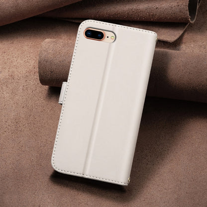 For iPhone 16e Square Texture Leather Phone Case(Beige) by buy2fix