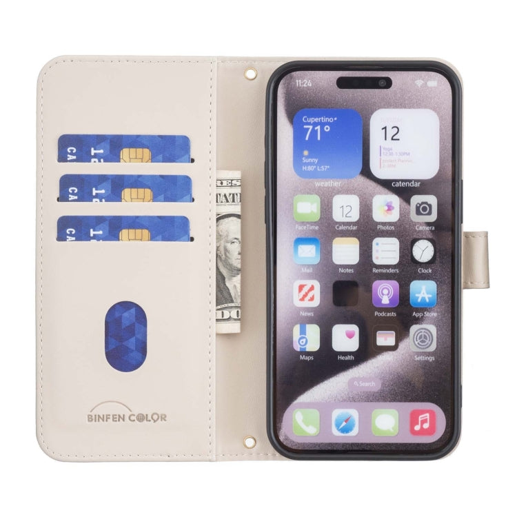 For iPhone 16e Square Texture Leather Phone Case(Beige) by buy2fix
