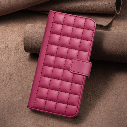 For iPhone 16e Square Texture Leather Phone Case(Red) by buy2fix