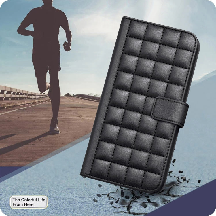 For iPhone 16e Square Texture Leather Phone Case(Black) by buy2fix