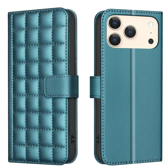 For iPhone 18 Pro Max/17 Pro Max Square Texture Leather Phone Case(Green)