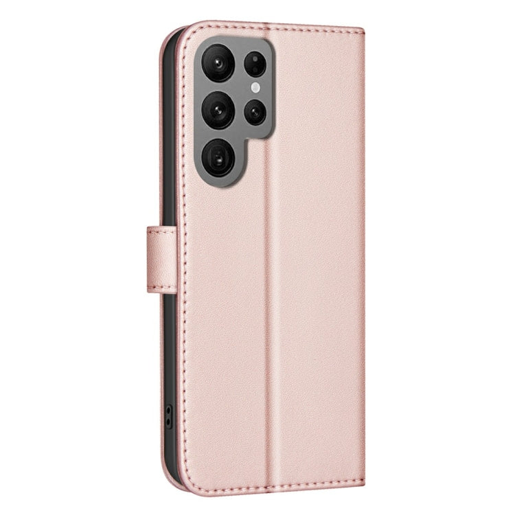 For Samsung Galaxy S25 Ultra 5G Square Texture Leather Phone Case(Rose Gold) - Galaxy S25 Ultra 5G Cases by buy2fix | Online Shopping UK | buy2fix